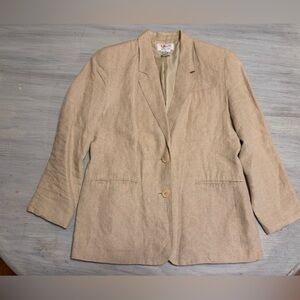 Tan Blazer Jacket 100% linen